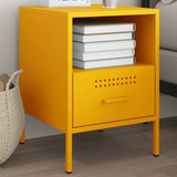 ZNTS Bedside Cabinet Mustard Yellow 36x39x50.5 cm Steel 843060