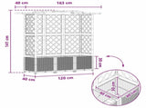 Raised Bed with Trellis and Roof Grey 163 x 40 x 141 cm PP 42032561
