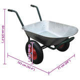 Gardening Tool Wheelbarrow Two Wheels 66 L 40979