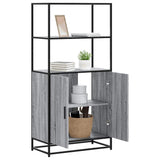 Highboard Grey Sonoma 68x35x139 cm Engineered Wood and Metal 849052
