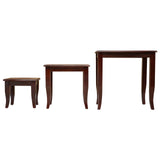 Nesting Side Tables 3 pcs Brown Solid Mahogany Wood 42009928