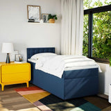 Box Spring Bed with Mattress Blue 90x200 cm Fabric 3285791