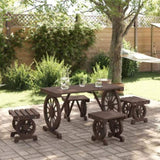 Garden Dining Set Burnt Wood Solid fir wood with a burnt look 3207140