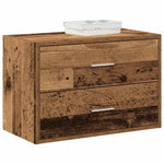 ZNTS Cabinet with 2 Drawers Old Wood 60x31x40 cm Engineered Wood 858835