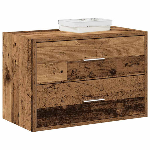 ZNTS Cabinet with 2 Drawers Old Wood 60x31x40 cm Engineered Wood 858835