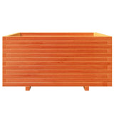 Garden Planter Wax Brown 100x100x49.5 cm Solid Wood Pine 3282541