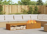 Fire Pit Brown 160 x 45 x 35 cm Steel 859003