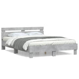 Bed Frame Concrete grey Engineered wood 140 x 200 cm Durable 3207423