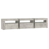 TV Cabinet with LED Lights Concrete Grey 180x35x40 cm 3152757