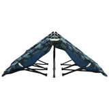 ZNTS Two Person Folding Sun Lounger Leaf Print Steel 310354
