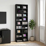 CD Cabinet Black Oak 65 x 23.5 x 175 cm Engineered Wood 8012659