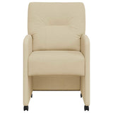 Dining Chairs with Wheels 2 pcs Cream 57 x 67 x 95 cm Fabric 42017854