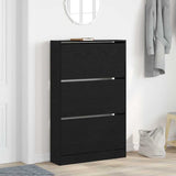 Shoe Cabinet Black Oak 80 x 21 x 125.5 cm Engineered Wood 869104