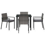 Garden Dining Set 5 pcs Grey Powder-Coated Steel 3379255