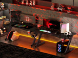 Gaming Desk 120 x 65 cm Steel Frame with Cup Holder, Headphone Hook, Adjustable Feet and Cable T3398P343072