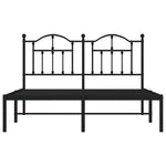 Metal Bed Frame without Mattress with Headboard Black 140x200cm 353440