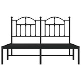 Metal Bed Frame without Mattress with Headboard Black 140x200cm 353440