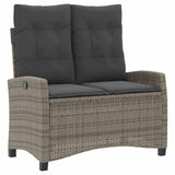 2 Piece Garden Dining Set with Cushions Grey Poly Rattan 3277406