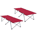 Folding Camping Bed 2 pcs Red 62 x 194 x 42 cm Oxford fabric 42003124