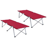 Folding Camping Bed 2 pcs Red 62 x 194 x 42 cm Oxford fabric 42003124