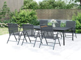 Garden Dining Set Anthracite Powder-Coated Steel 200 x 100 x 72 cm 3187983