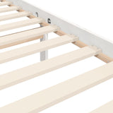 ZNTS Bed Frame without Mattress White Double Solid Wood 3195262