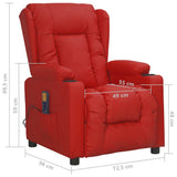 Massage Chair Wine Red Faux Leather 339081