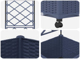 Garden Planter with Trellis&Wheels Grey 40 x 40 x 149 cm PP 3422941