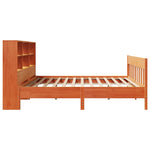 ZNTS Bed Frame without Mattress Wax Brown 200x200 cm Solid Wood Pine 3323211
