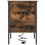 Bedside Cabinet with Drawer 2 pcs Smoked Oak 42 x 41 x 61 cm 859485