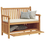 Garden Storage Bench Brown 114 x 60 x 90 cm Solid teak wood 42001959