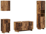 4 Piece Bathroom Cabinet Set EDE Old Wood Engineered Wood 3417907