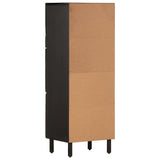 Highboard Black 40x33x110 cm Solid Wood Mango 356848