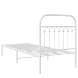 Metal Bed Frame without Mattress with Headboard White 80x200cm 376640