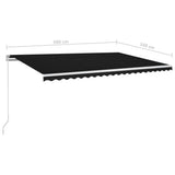 Manual Retractable Awning 500x350 cm Anthracite 3069019