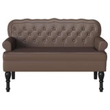 Bench Brown 119.5 x 64.5 x 75 cm Faux Leather 42019296