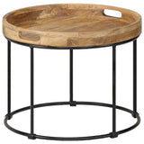 Coffee Table Solid Mange Wood and Steel 50x40 cm 246672