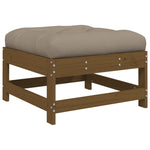 ZNTS Garden Footstool with Cushion Honey Brown Solid Wood Pine 825558