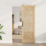 Sliding Door Manual Natural and black 73.5 x 211 cm 3333552