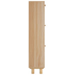 ZNTS Shoe Cabinet Brown 52x25x115 cm Engineered Wood&Natural Rattan 345650
