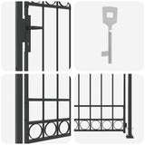 Fence Post ASSEN 200 x 88 x 14 cm Steel Grey Lockable 42008887