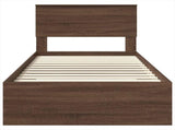 Bed Frame Brown Oak and Silver 100 x 200 cm Engineered Wood 3408305