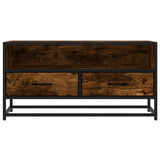 TV Cabinet Smoked Oak 80x34.5x40 cm Engineered Wood and Metal 848811