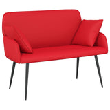 2 Seater Sofa with Metal Legs 2-Seater Red Faux Leather 42051012