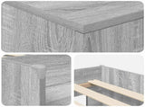 Loft Bed Frame with Cabinet 3 pcs Grey Sonoma Engineered Wood 3423379