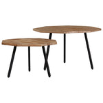 ZNTS 2 Piece Coffee Table Set Hexagon Reclaimed Teak 246097