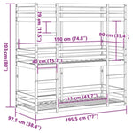 Triple Bunk Bed without Mattress 90x190 cm Single Solid Wood Pine 3284257