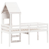High Sleeper Bed without Mattress White 90x190 cm Single Solid Wood Pine 3282017