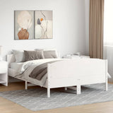 Bed Frame without Mattress White 140x190 cm Solid Wood Pine 3216180