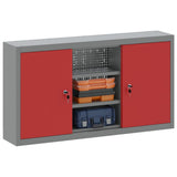 Tool Cabinet with Shelf with Lock Red and Grey 100 x 20 x 55 cm 4103474